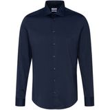 Seidensticker - Slim Fit Overhemd - Blauw - Strijkvriendelijk - Twill