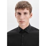 Seidensticker - Herenoverhemd - Zwart - Slim Fit - Strijkvrij
