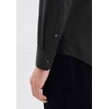 Seidensticker - Herenoverhemd - Zwart - Slim Fit - Strijkvrij