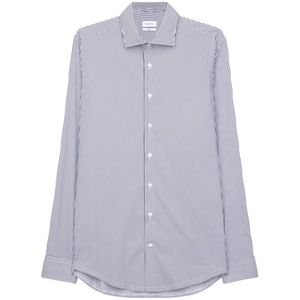Seidensticker slim fit overhemd, popeline, blauw gestreept 36