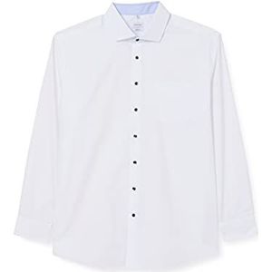Seidensticker Heren regular fit lange mouwen popeline overhemd, wit, 47