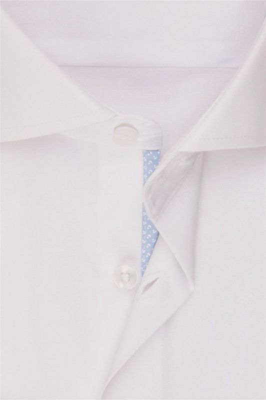 Overhemden - Wit - Katoen - Regular Fit - Lange Mouwen - Kentkraag