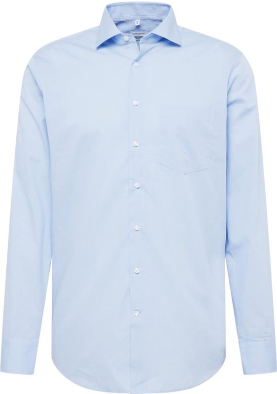 Lichtblauw Overhemd - Regular Fit - Lange Mouwen - Kentkraag - Uni