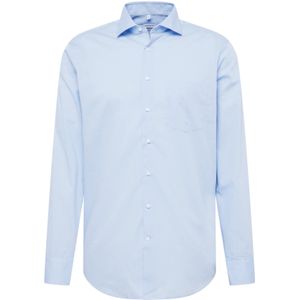 Lichtblauw Overhemd - Regular Fit - Lange Mouwen - Kentkraag - Uni