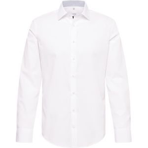 Seidensticker - Herenoverhemd - Wit - Popeline - Slim Fit