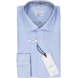 Seidensticker - Blauw Effen - Overhemd - 100% Katoen - Kent Kraag