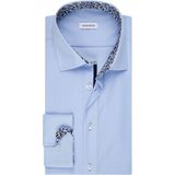 Seidensticker - Blauw Effen - Overhemd - 100% Katoen - Kent Kraag