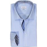 Seidensticker - Blauw Effen - Overhemd - 100% Katoen - Kent Kraag