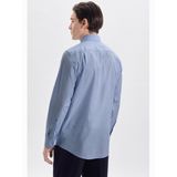 Seidensticker - Blauw Gestreept Overhemd - 100% Katoen - Kent Kraag - Lange Mouwen