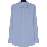 Seidensticker - Blauw Gestreept Overhemd - 100% Katoen - Kent Kraag - Lange Mouwen