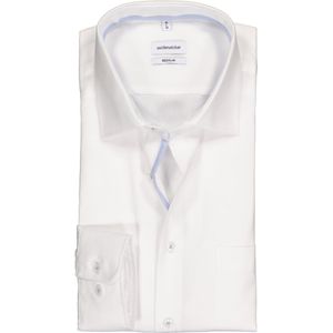 Seidensticker - Heren Overhemd - Wit - Katoen - Regular Fit