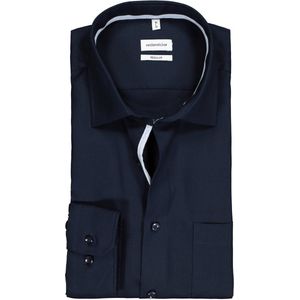 Seidensticker - Overhemd - Donkerblauw - 100% Katoen - Regular Fit