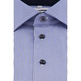 Seidensticker regular fit overhemd, popeline, blauw geruit