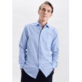 Seidensticker - Herenoverhemd - Blauw - 100% Katoen - Strijkvrij