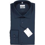 Seidensticker regular fit overhemd, blauw met wit gestipt