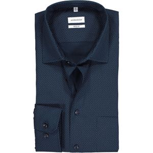 Seidensticker regular fit overhemd, blauw met wit gestipt