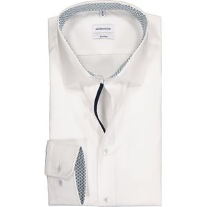 Seidensticker - Herenhemd - Wit - Popeline - Getailleerde Snit