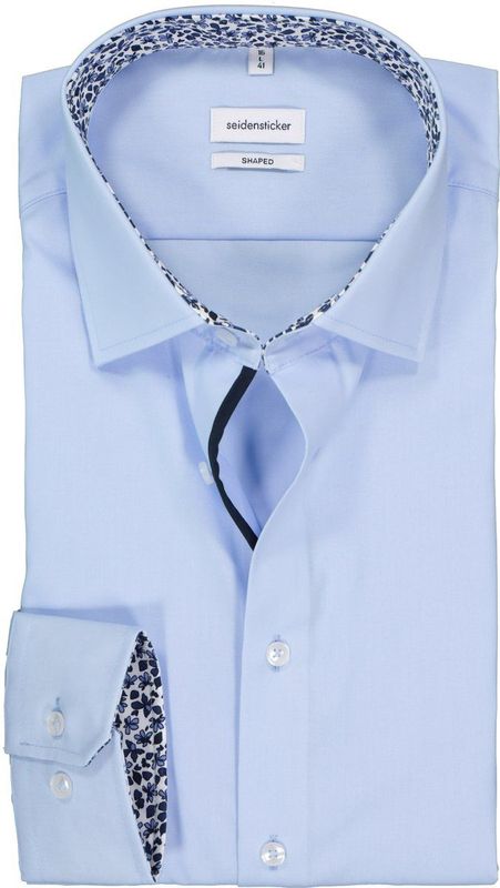 Seidensticker - Chemise d'affaires - Lichtblauw - 37 cm - Popeline