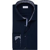 Seidensticker shaped fit overhemd, donkerblauw (contrast)