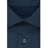 Seidensticker shaped fit overhemd, blauw met wit gestipt