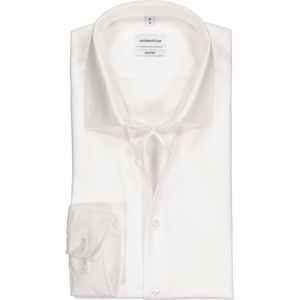 Seidensticker - Herenhemd - Wit - Popeline - Getailleerde Snit