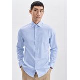 Seidensticker - Shaped Fit - Overhemd - Lichtblauw - Strijkvrij - Boordmaat: 37