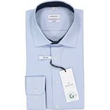 Seidensticker shaped fit overhemd, blauw met wit gestreept (contrast)