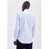 Seidensticker shaped fit overhemd, blauw met wit gestreept (contrast)