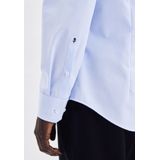 Seidensticker shaped fit overhemd, blauw met wit gestreept (contrast)