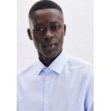 Seidensticker shaped fit overhemd, blauw met wit gestreept (contrast)