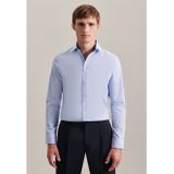 Seidensticker - Shaped Fit - Overhemd - Blauw - Strijkvrij, 100% Katoen