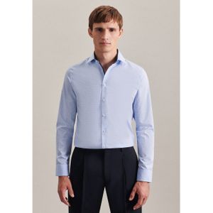 Seidensticker - Shaped Fit - Overhemd - Blauw - Strijkvrij, 100% Katoen