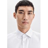 Seidensticker - Wit Effen Overhemd - 100% Katoen - Kent Kraag - Lange Mouwen