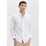 Seidensticker - Wit Effen Overhemd - 100% Katoen - Kent Kraag - Lange Mouwen