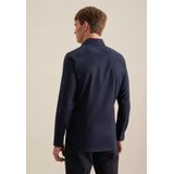 Seidensticker shaped fit overhemd, structuur, donkerblauw (contrast)
