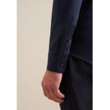 Seidensticker shaped fit overhemd, structuur, donkerblauw (contrast)