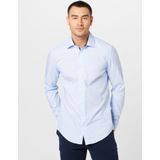 Seidensticker - Blauw Gestreept Overhemd - 100% Katoen - Kent Kraag - Lange Mouwen