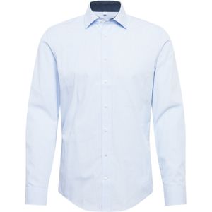 Seidensticker - Blauw Gestreept Overhemd - 100% Katoen - Kent Kraag - Lange Mouwen