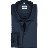 Seidensticker - Heren Overhemd - Donkerblauw - Slim Fit - Strijkvrij