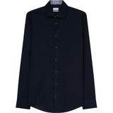 Seidensticker - Blauw Effen Overhemd - 100% Katoen - Kent Kraag - Lange Mouwen