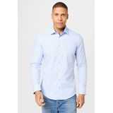 Seidensticker - Herenoverhemd - Lichtblauw - Popeline - Slim Fit