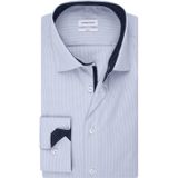 Seidensticker - Herenoverhemd - Lichtblauw - Popeline - Slim Fit