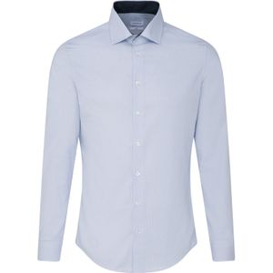 Seidensticker - Slim Fit Overhemd - Blauw met Wit Geruit - Strijkvrij - 100% Katoen