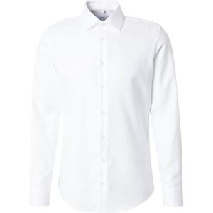 Seidensticker - Wit Effen Overhemd - 100% Katoen - Kent Kraag - Lange Mouwen