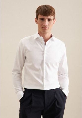 Seidensticker - Heren Business Kent - Slim Fit - Wit - 100% Katoen