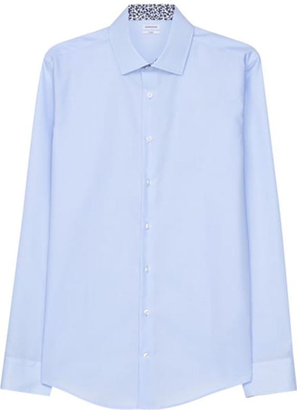 Seidensticker - X-Slim Fit Overhemd - Blauw - Poplin - Strijkvrij