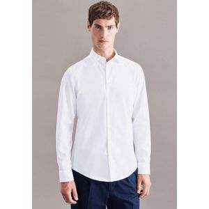 Seidensticker - Effen Overhemd - Wit - 100% Katoen - Kent Kraag