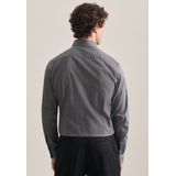 Seidensticker - Herenoverhemd - Donkergrijs - 100% Katoen