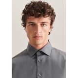 Seidensticker - Herenoverhemd - Donkergrijs - 100% Katoen