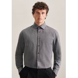 Seidensticker - Herenoverhemd - Donkergrijs - 100% Katoen